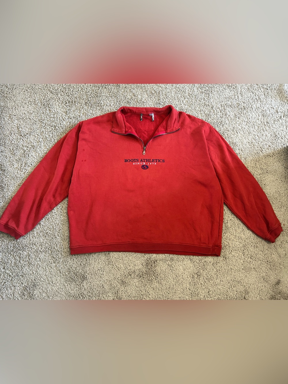 Roots Red Men's Quarter-Zip Sweater